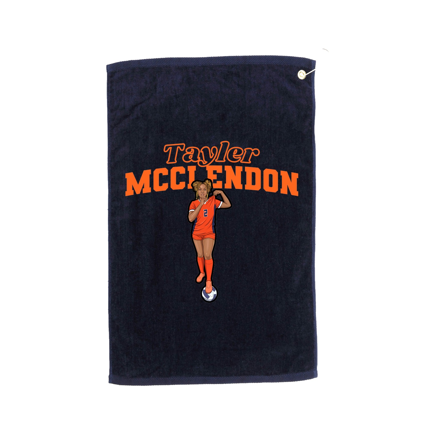 Golf Towel — Name Arch in Navy