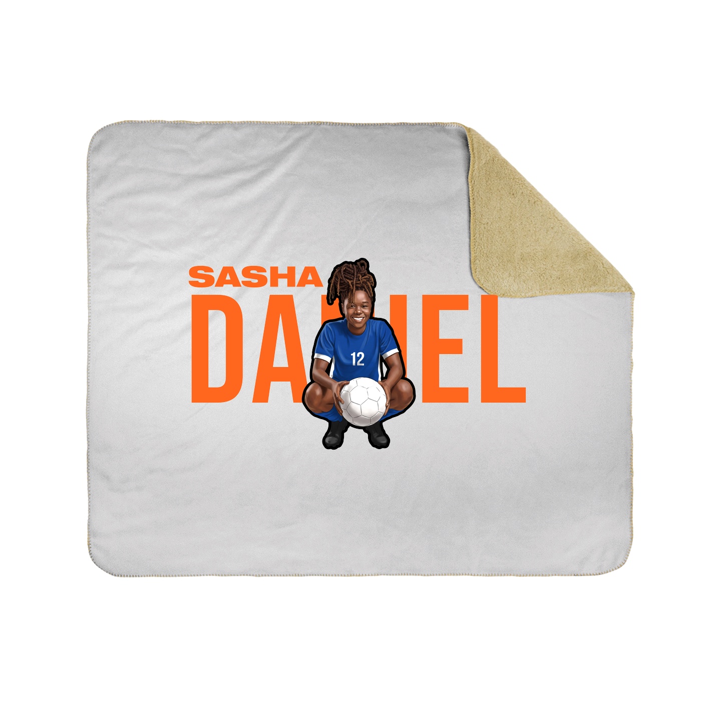 Throw Blanket — Player Name in White