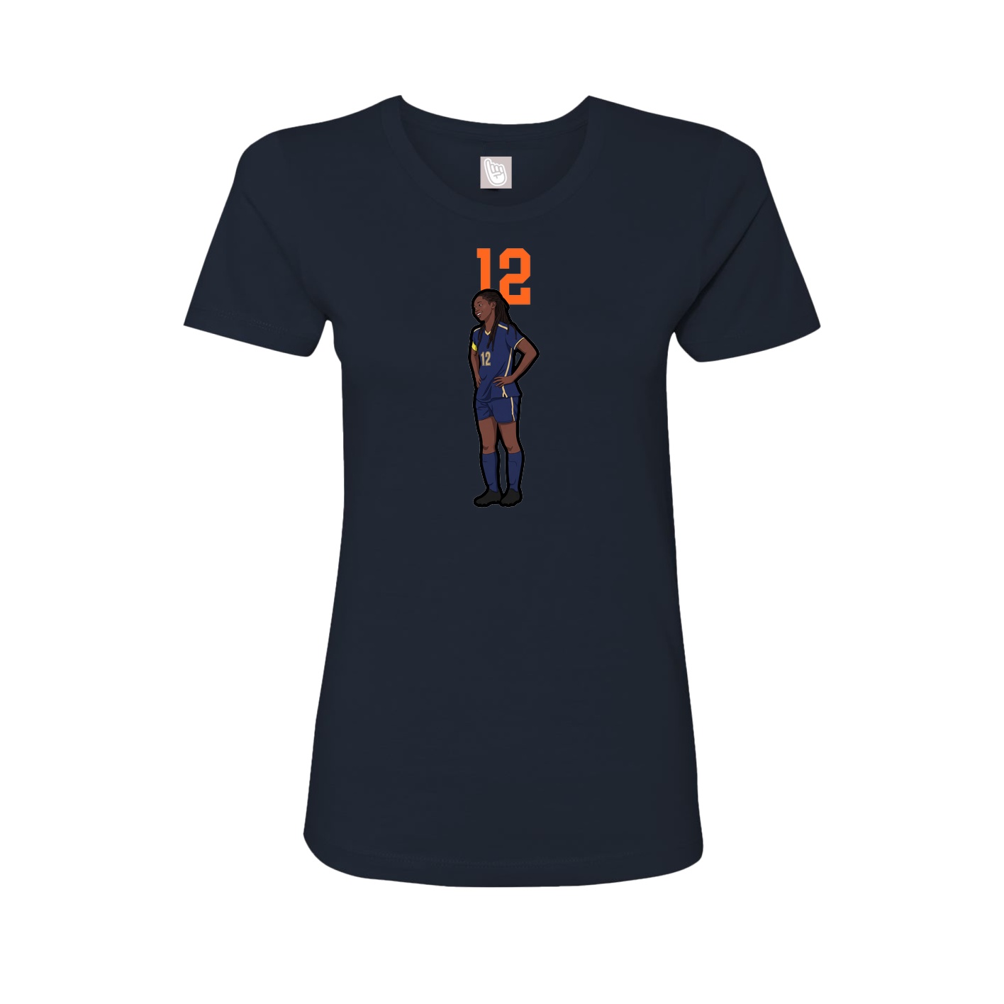 Fitted Women's Tee — Number Top in Navy