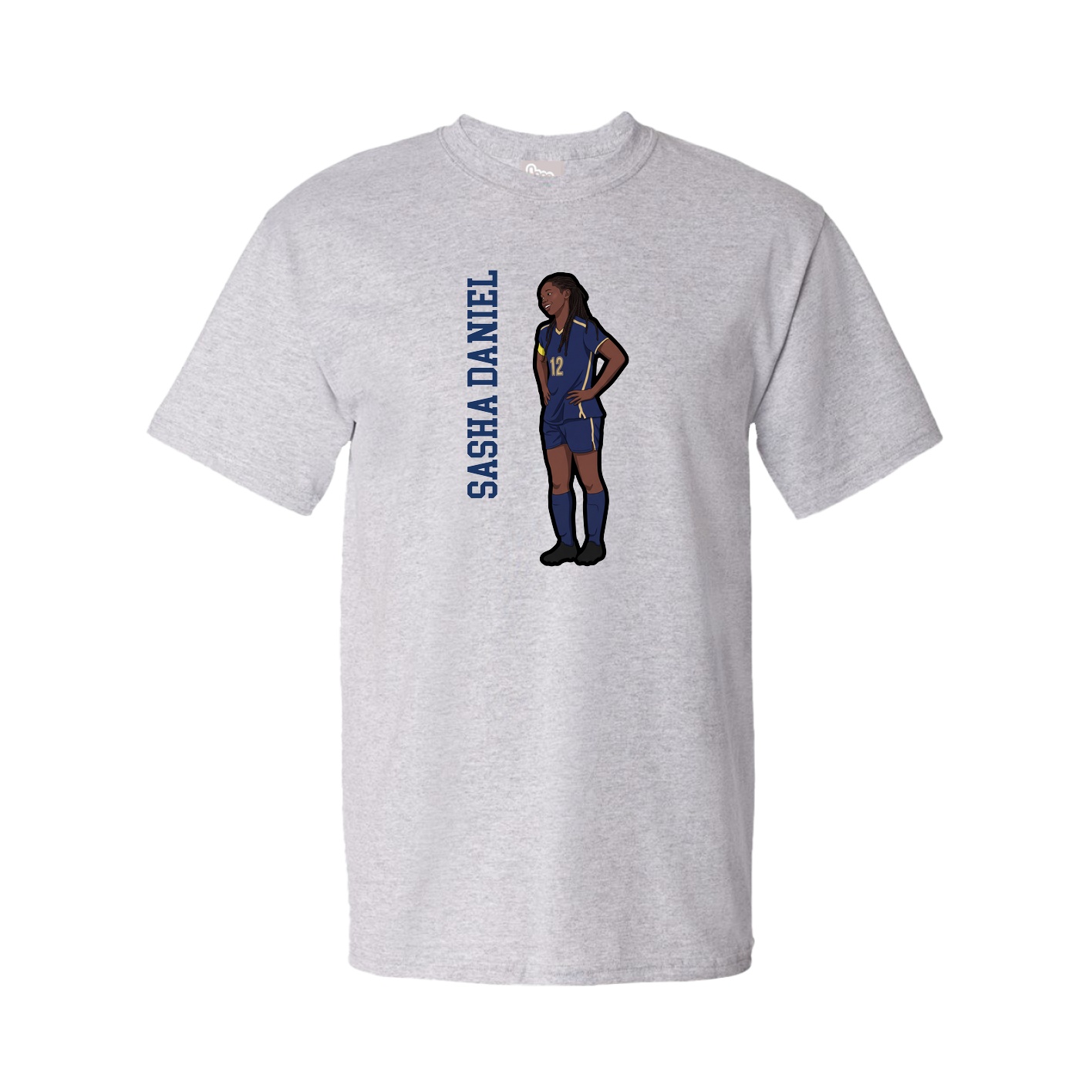 Tee — Name Vertical in Grey