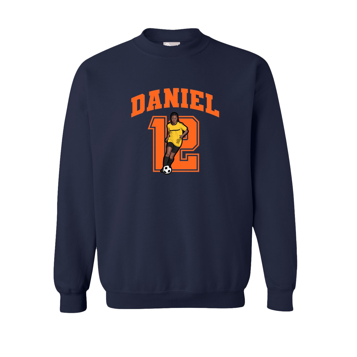 Fleece Crew — Number in Navy