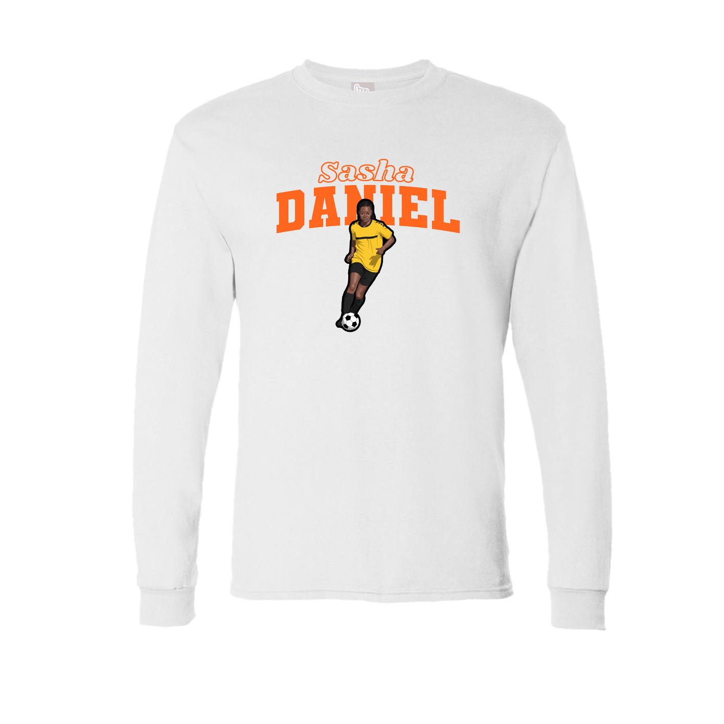Long Sleeve Tee — Name Arch in White
