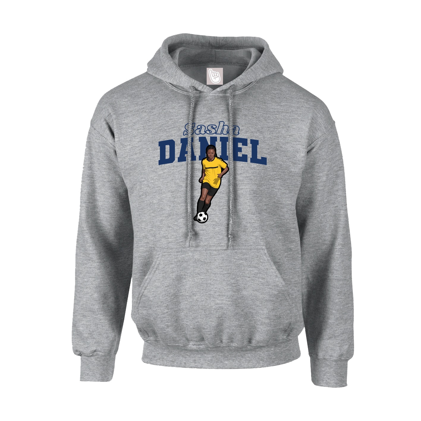 Youth Hoodie — Name Arch in Grey