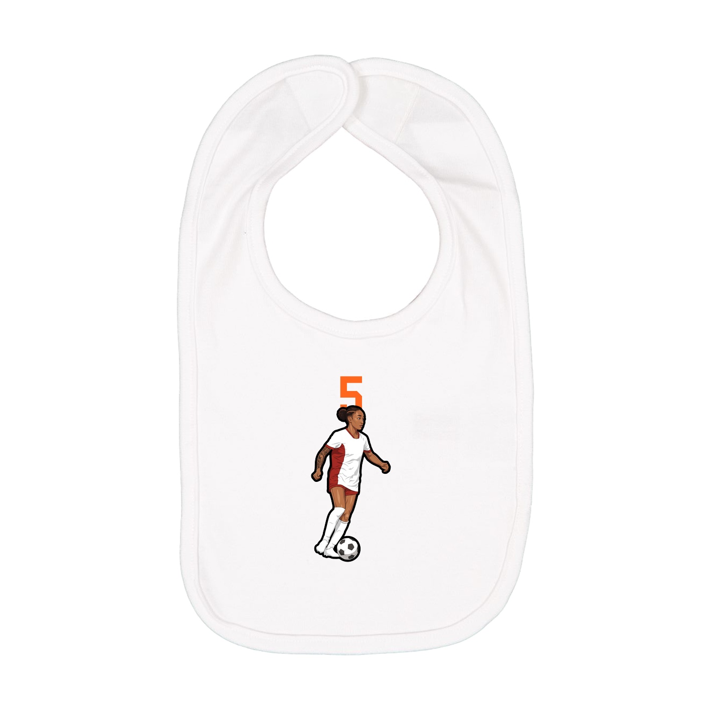 Infant Bib — Number Top in White