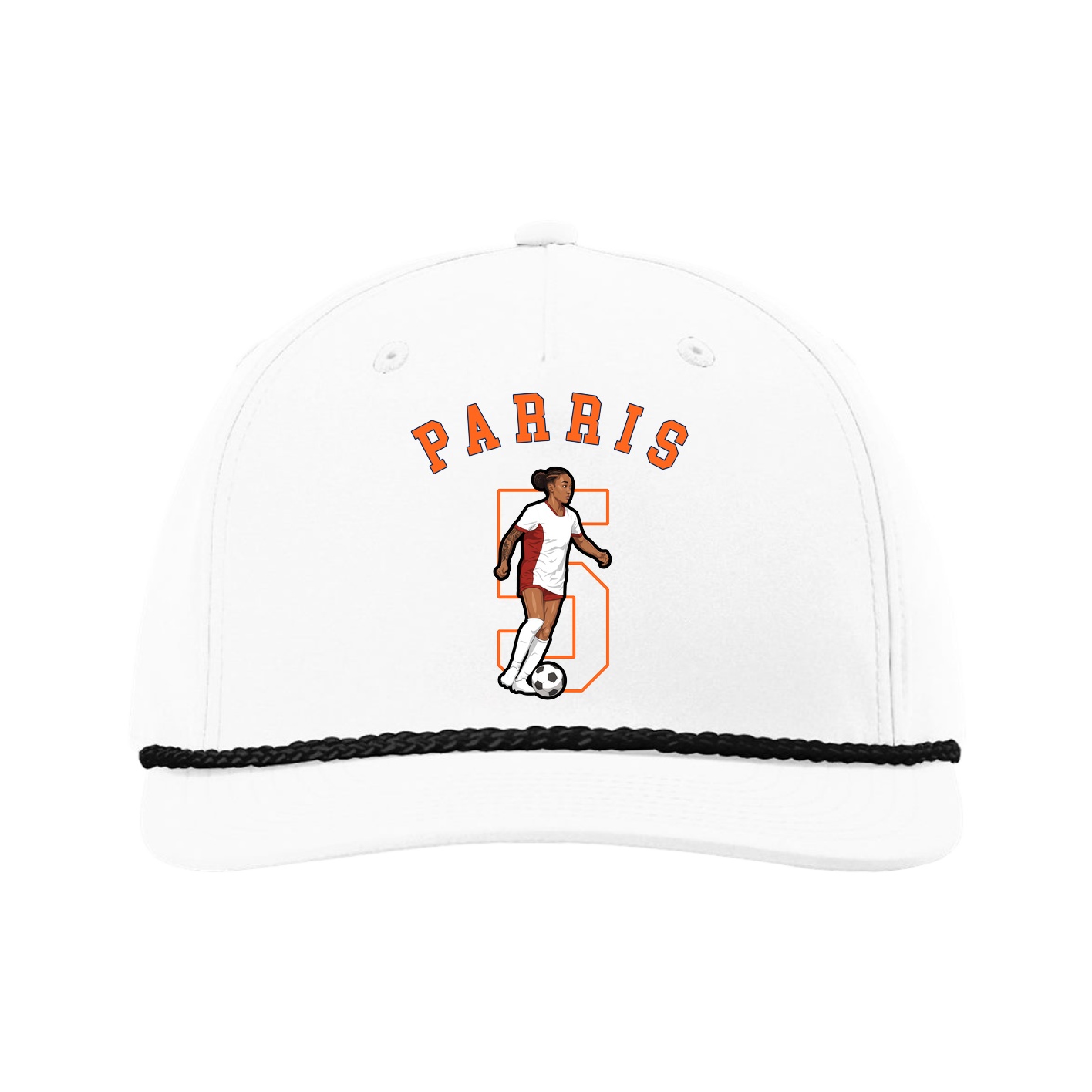 Five-Panel Classic Rope Cap — Shirsey Arch in White