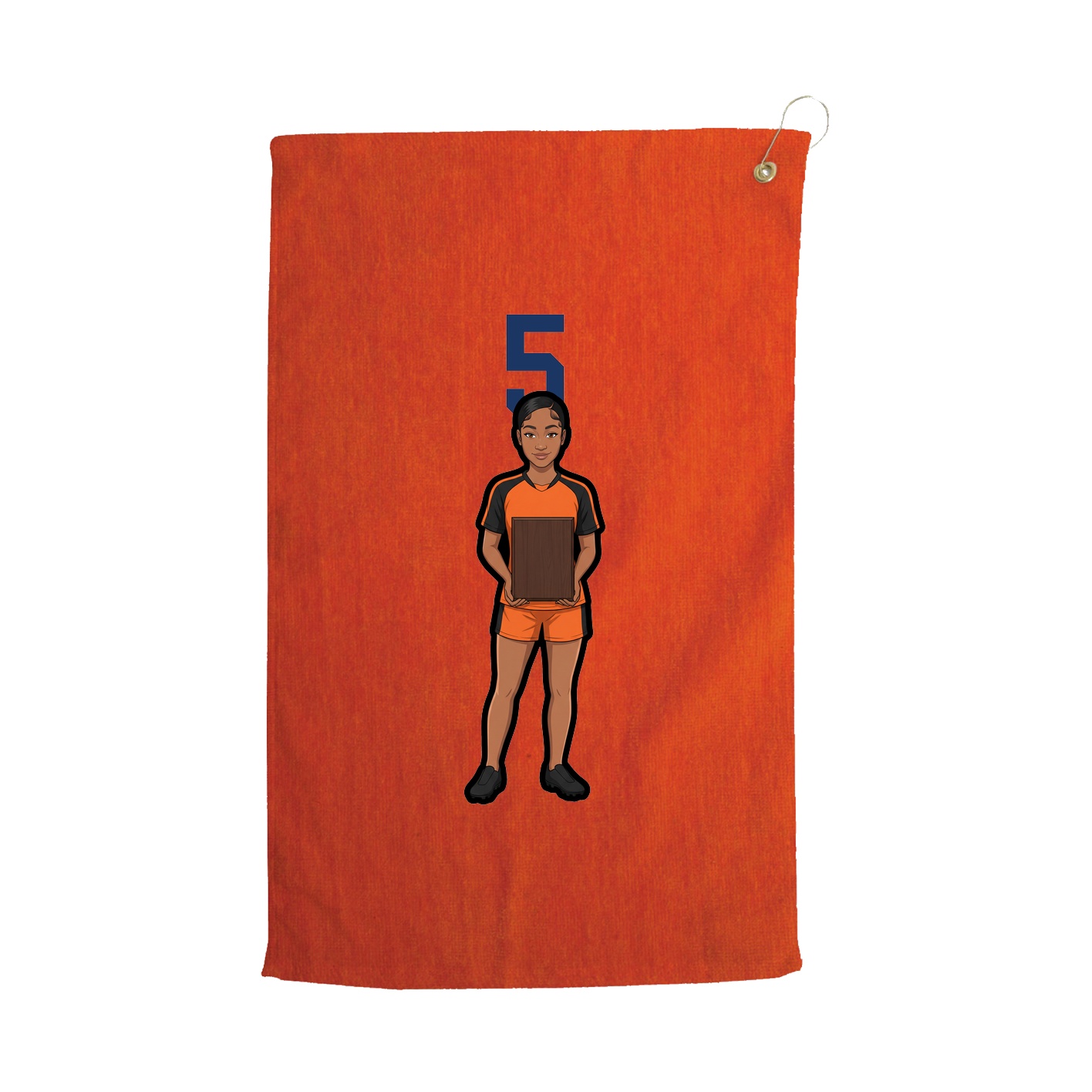 Golf Towel — Number Top in Orange