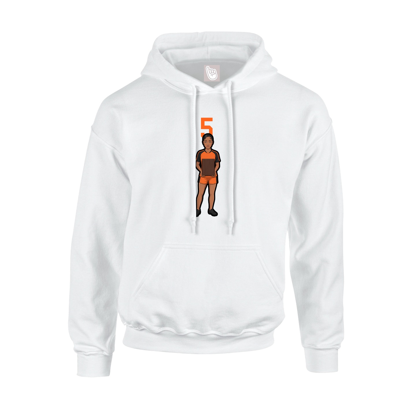 Hoodie — Number Top in White