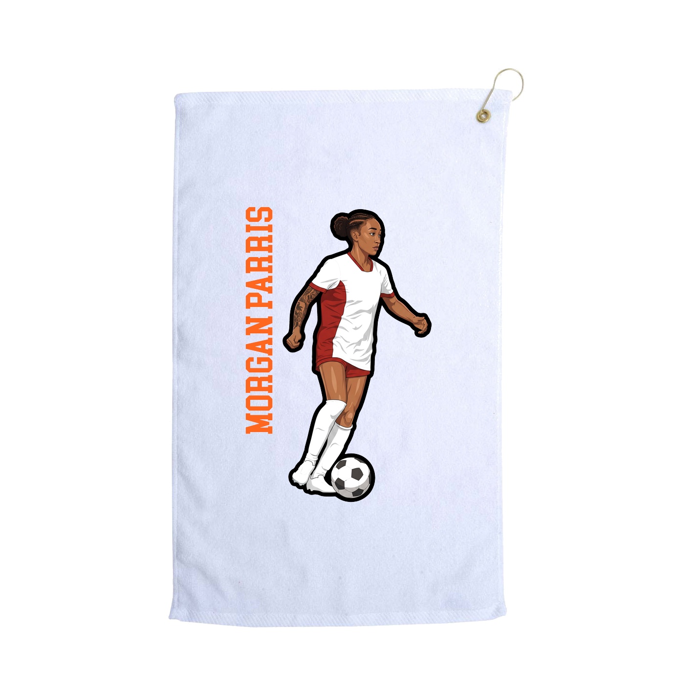 Golf Towel — Name Vertical in White