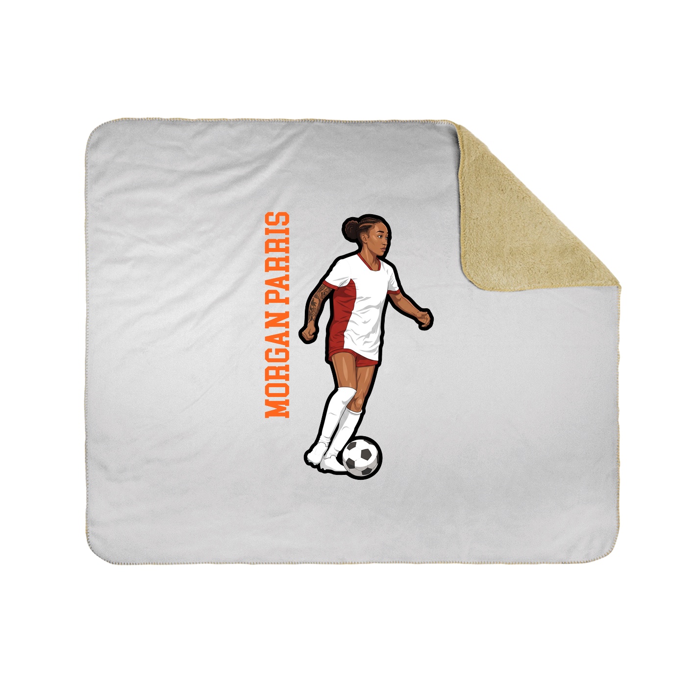 Throw Blanket — Name Vertical in White
