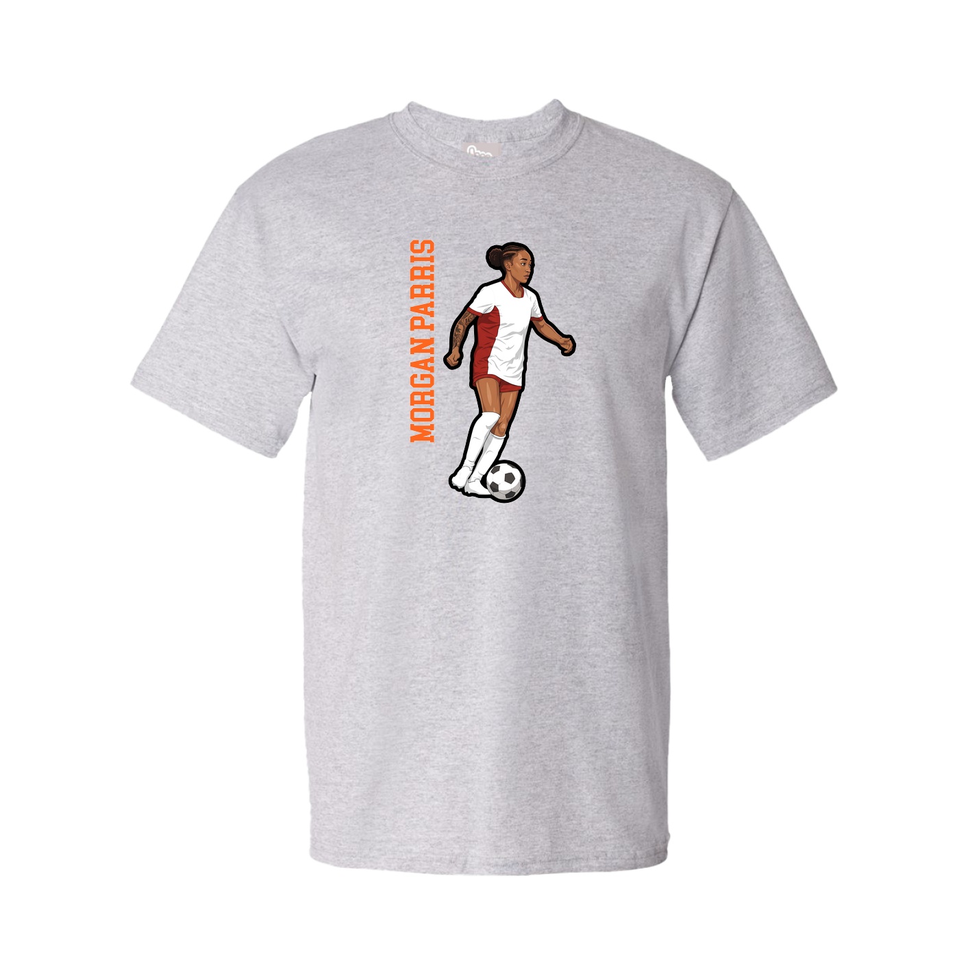 Youth Tee — Name Vertical in Grey