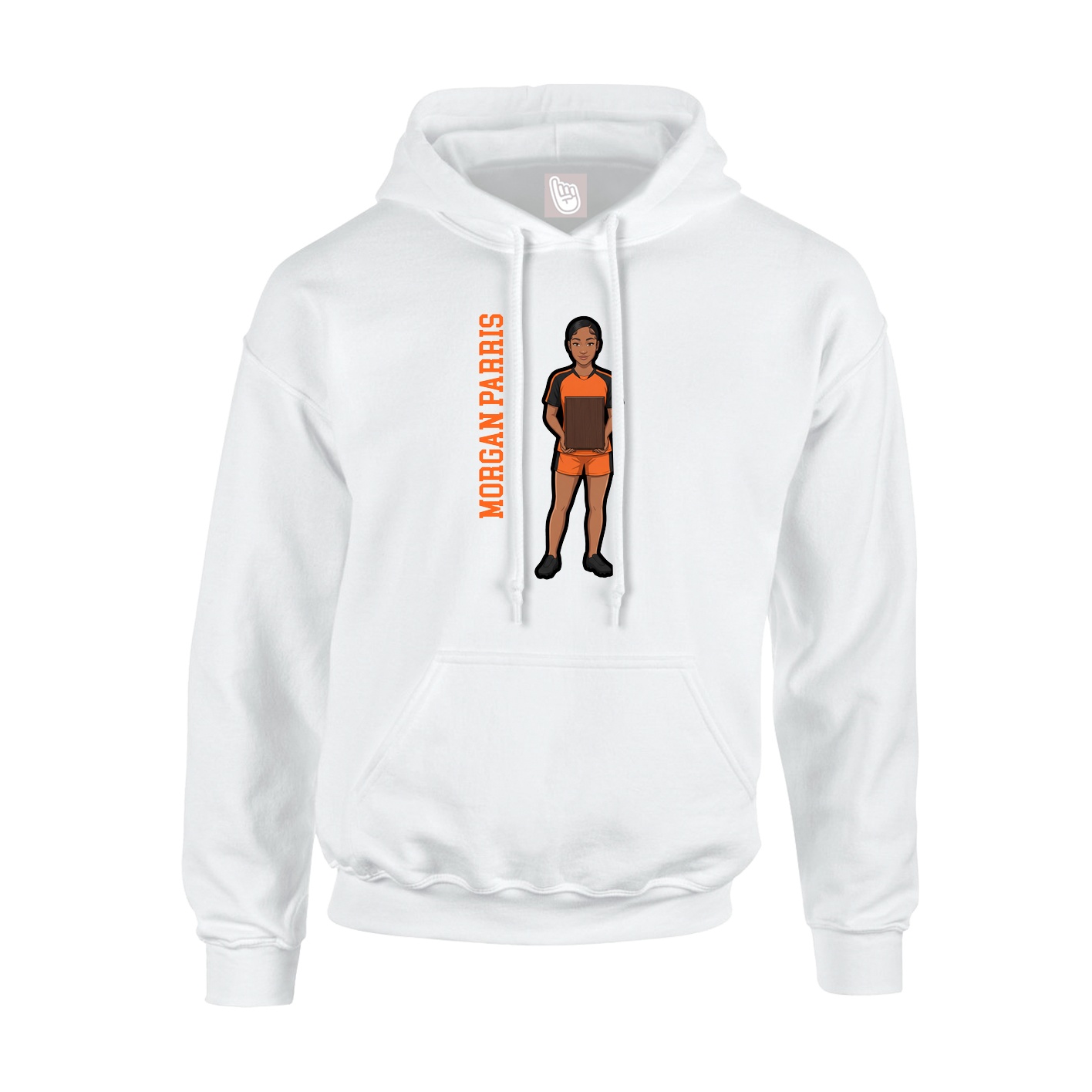 Hoodie — Name Vertical in White