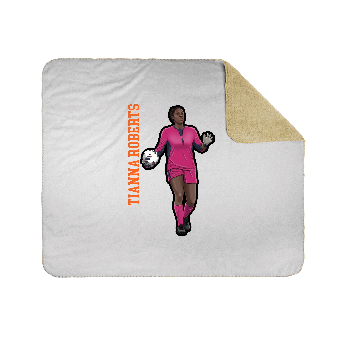 Throw Blanket — Name Vertical in White