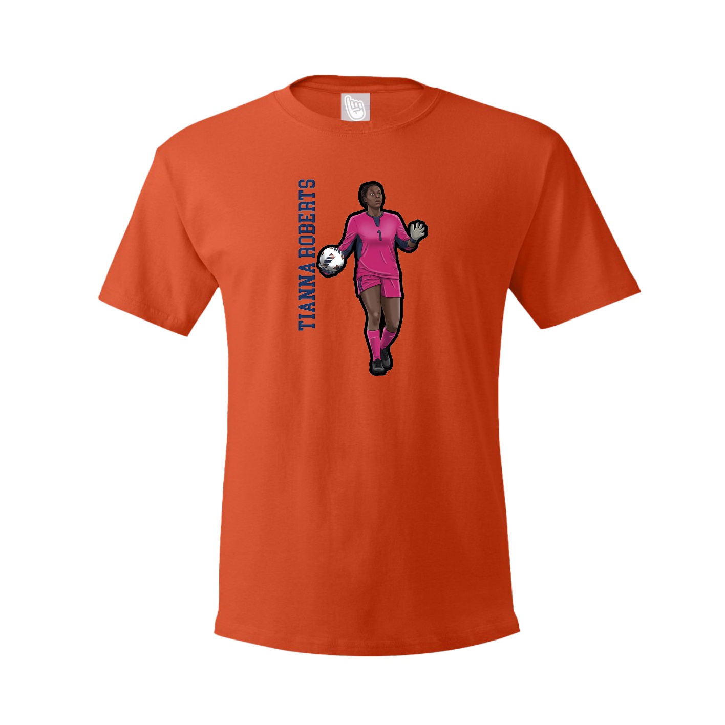Tee — Name Vertical in Orange