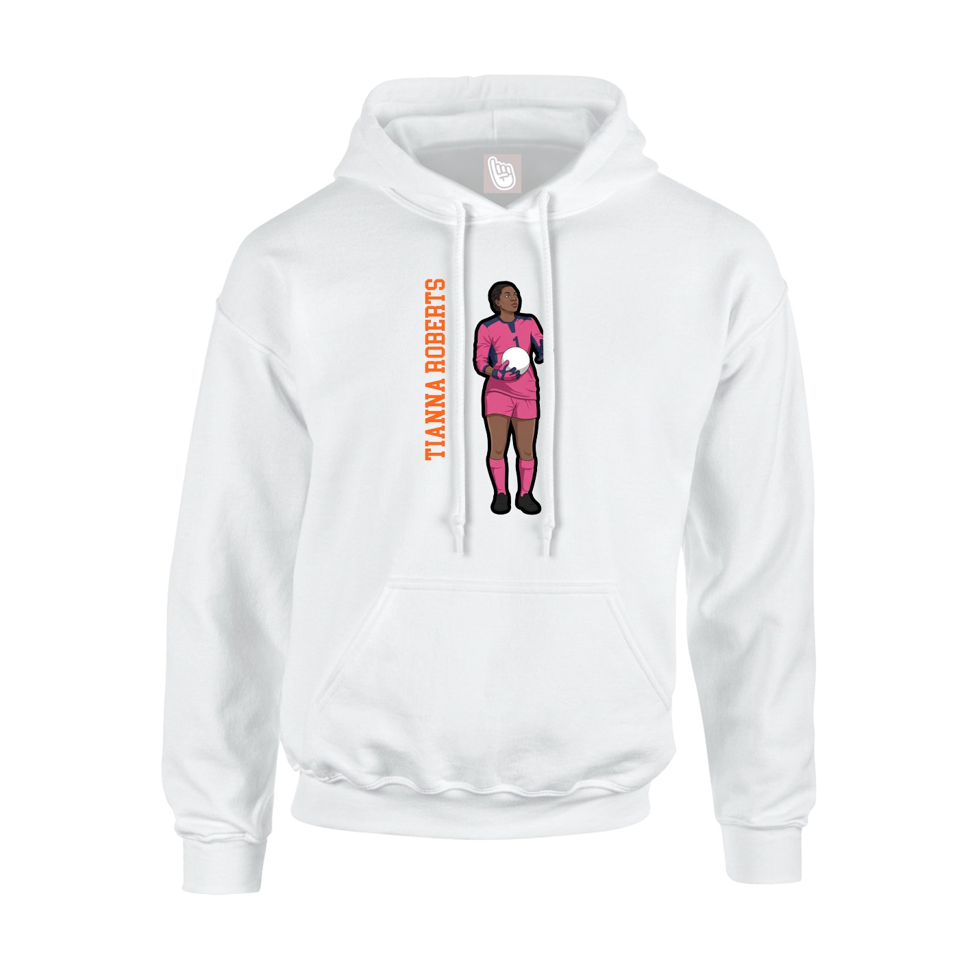 Hoodie — Name Vertical in White