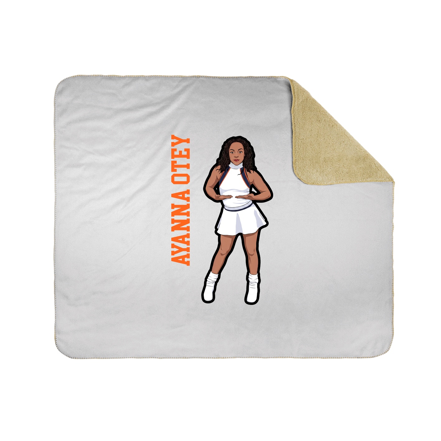 Throw Blanket — Name Vertical in White