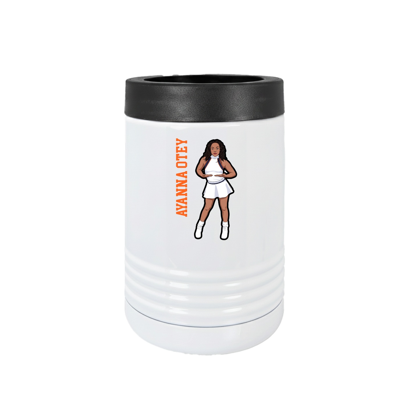 Beverage Holder — Name Vertical in White