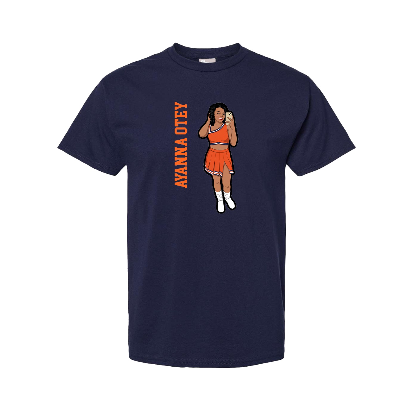 Tee — Name Vertical in Navy