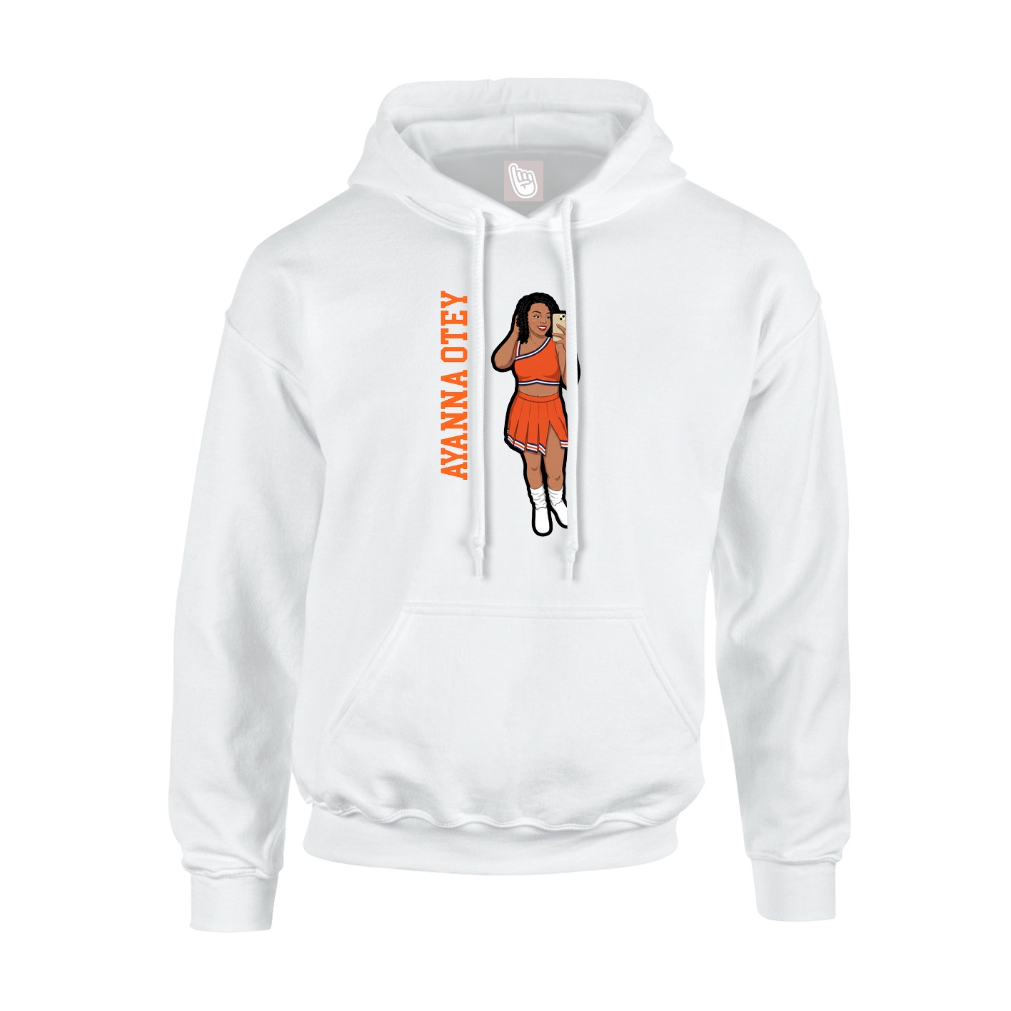 Hoodie — Name Vertical in White