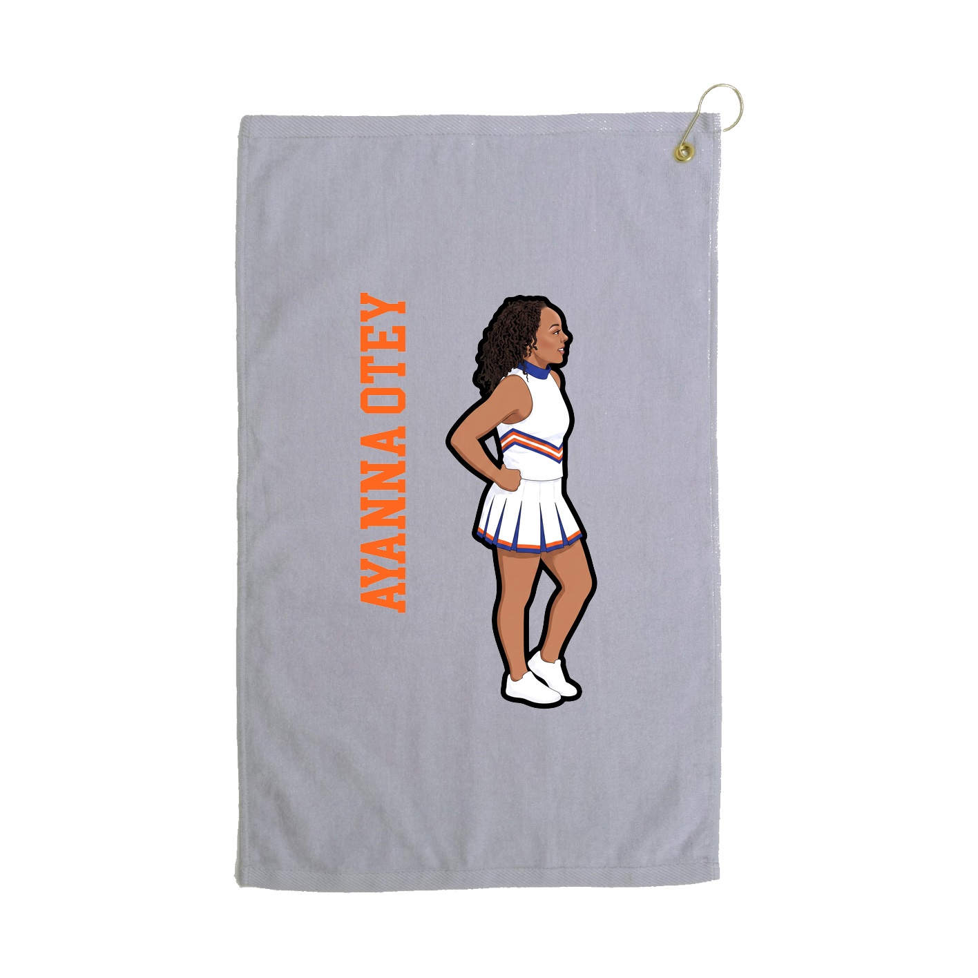 Golf Towel — Name Vertical in Grey