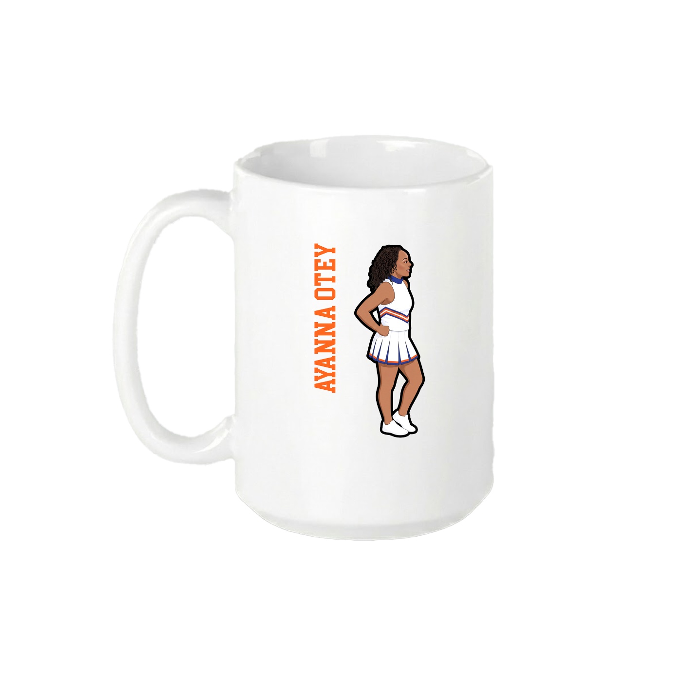 15oz Coffee Mug — Name Vertical in White
