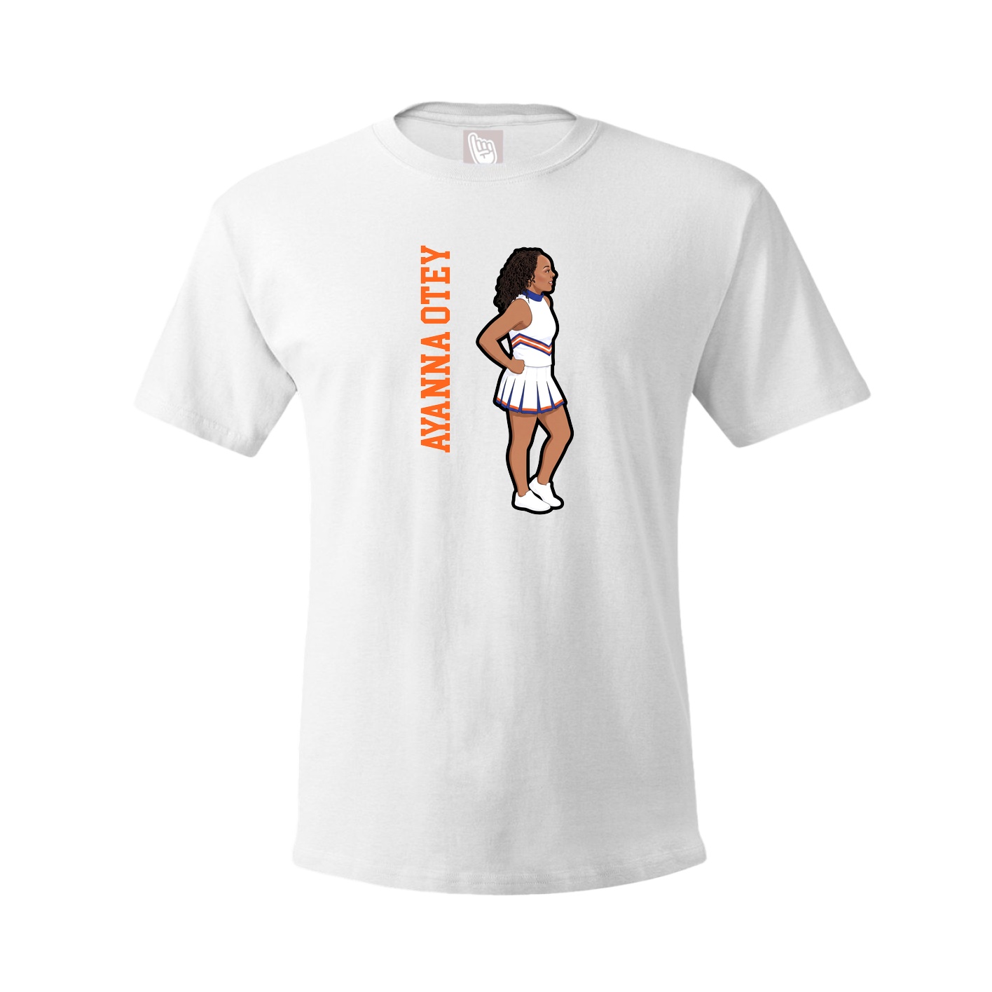 Tee — Name Vertical in White
