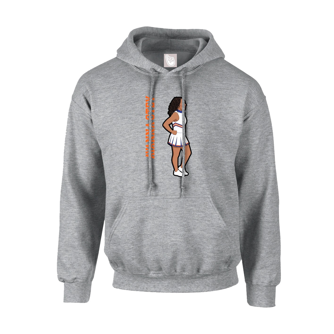 Youth Hoodie — Name Vertical in Grey