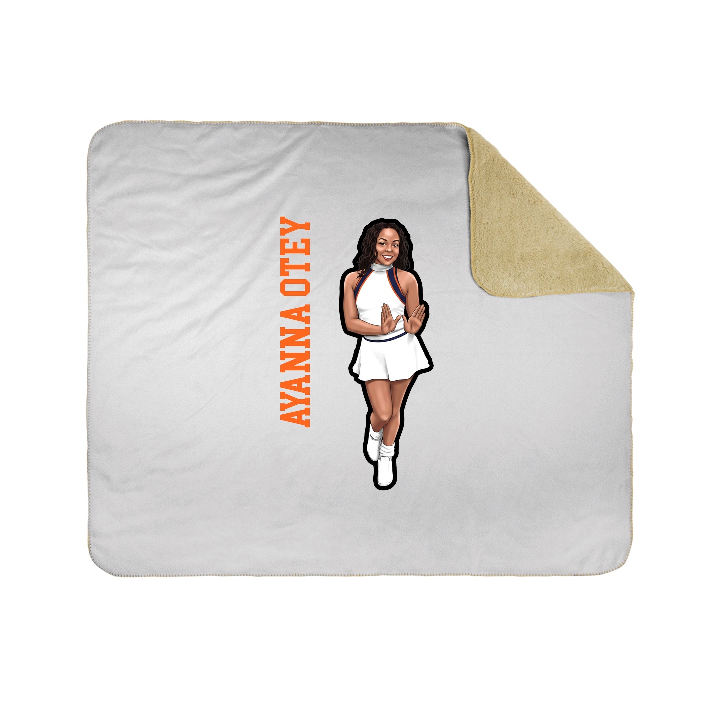 Throw Blanket — Name Vertical in White