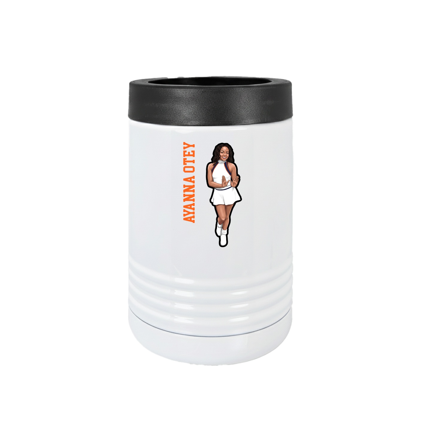 Beverage Holder — Name Vertical in White