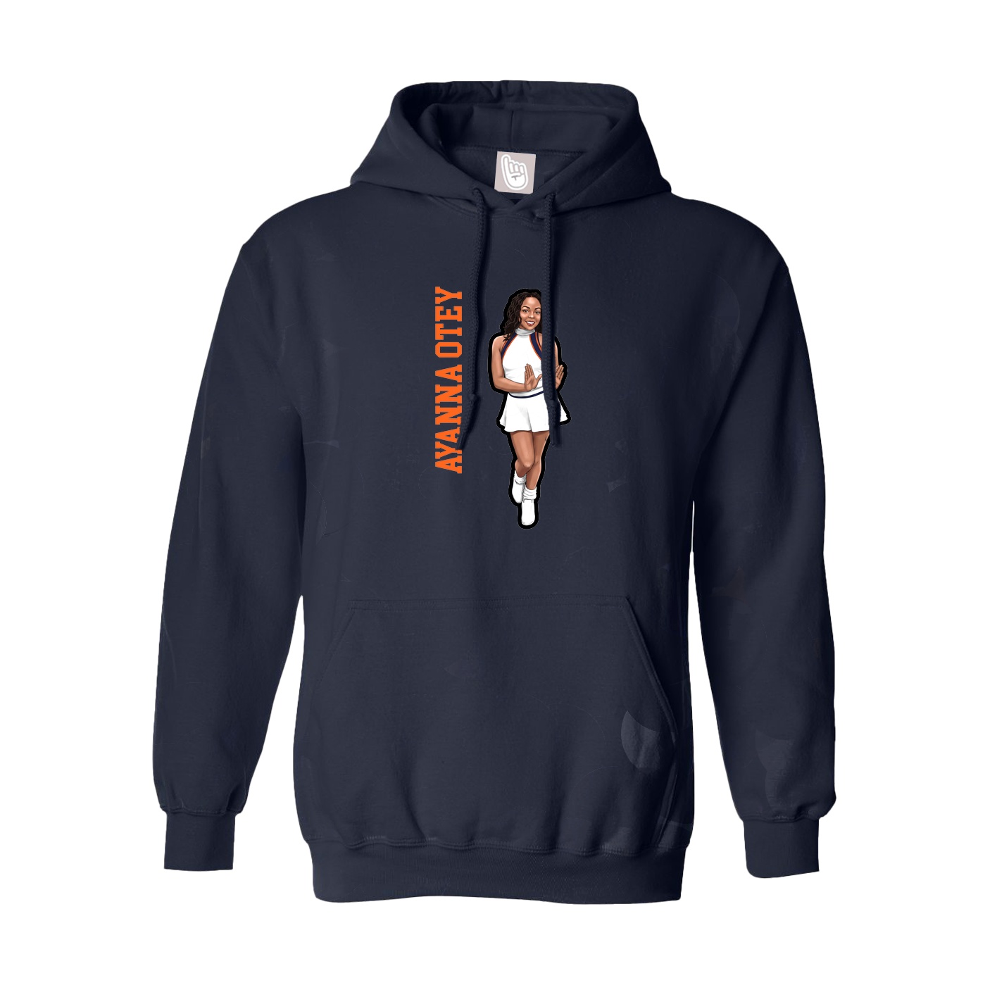 Hoodie — Name Vertical in Navy