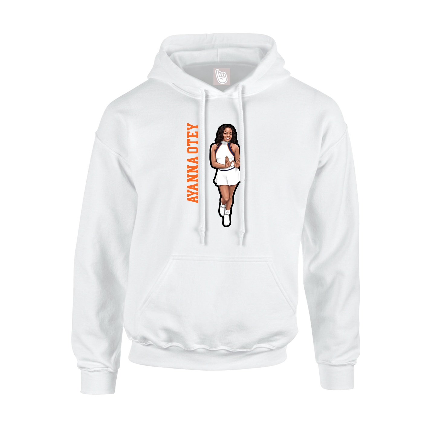 Hoodie — Name Vertical in White