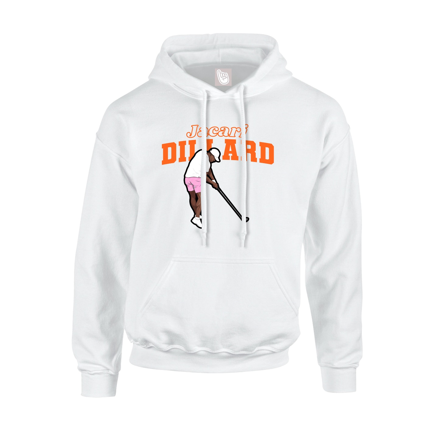 Youth Hoodie — Name Arch in White