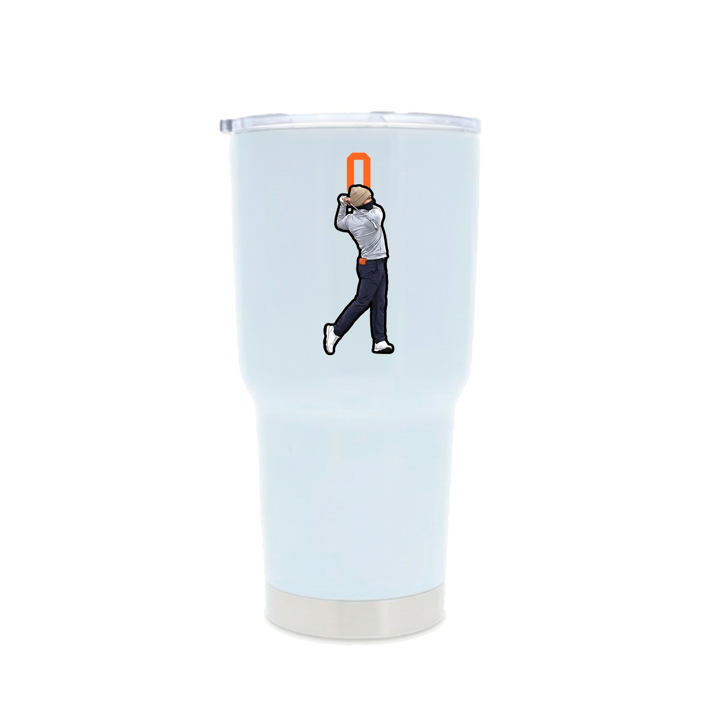 30oz Stainless Steel Tumbler — Number Top in White