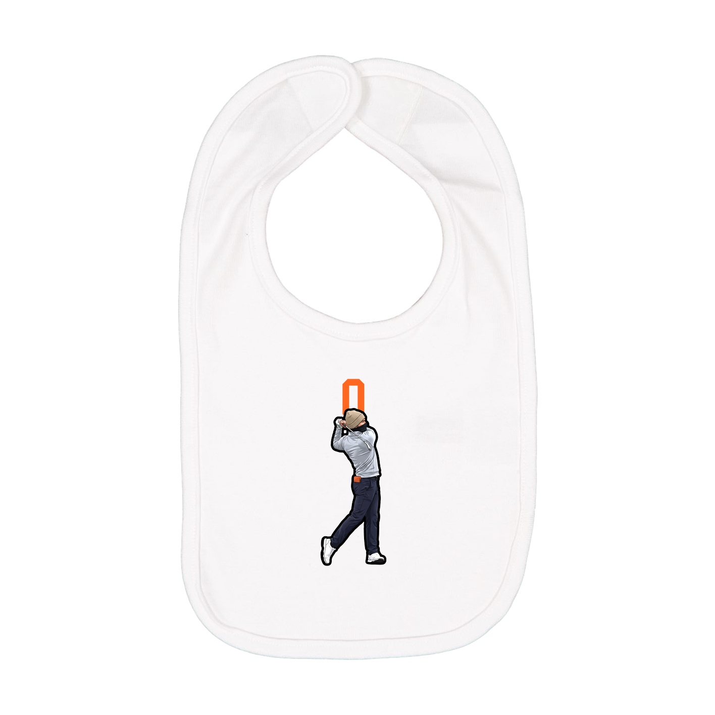 Infant Bib — Number Top in White