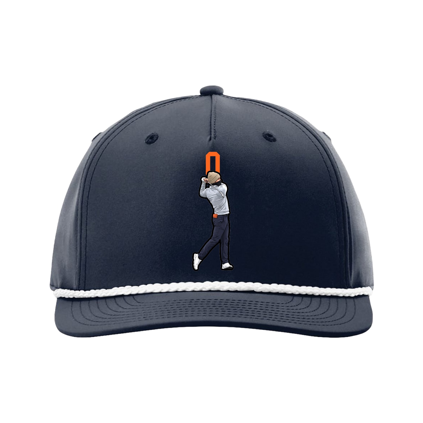 Five-Panel Classic Rope Cap — Number Top in Navy