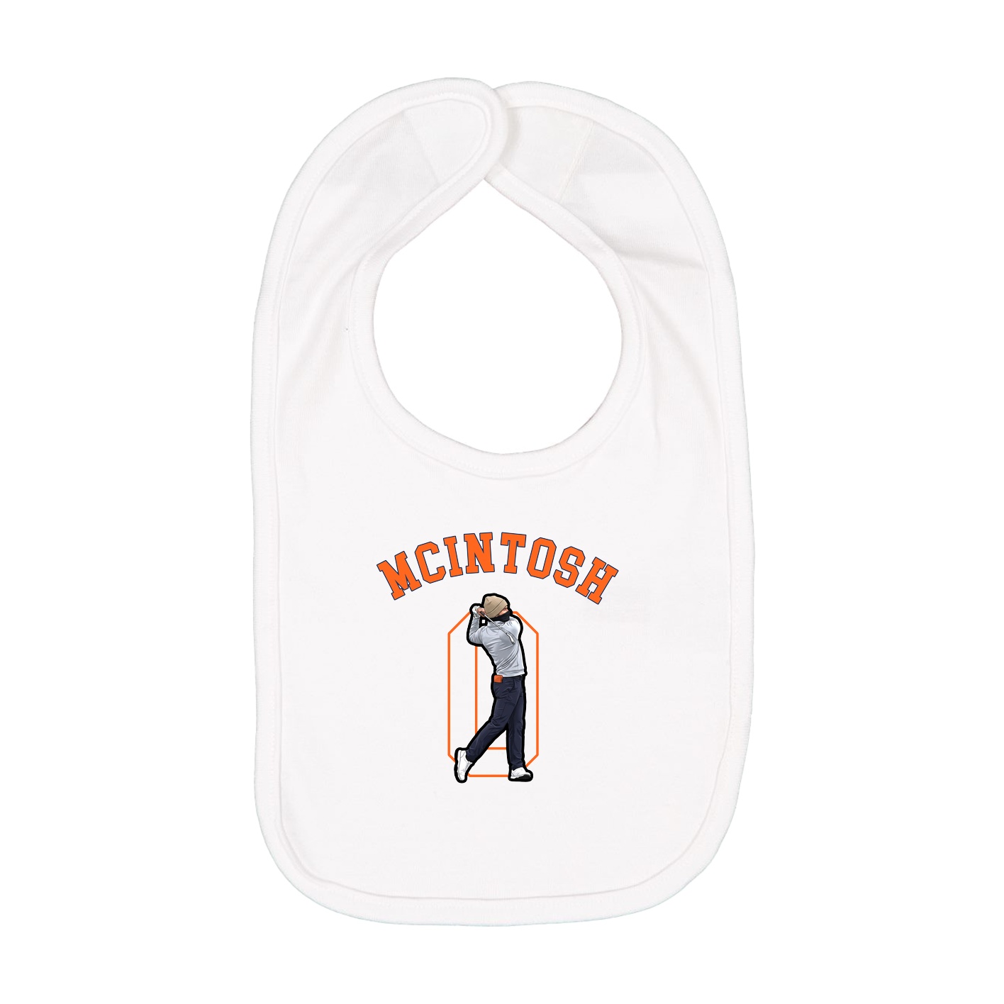 Infant Bib — Shirsey Arch in White