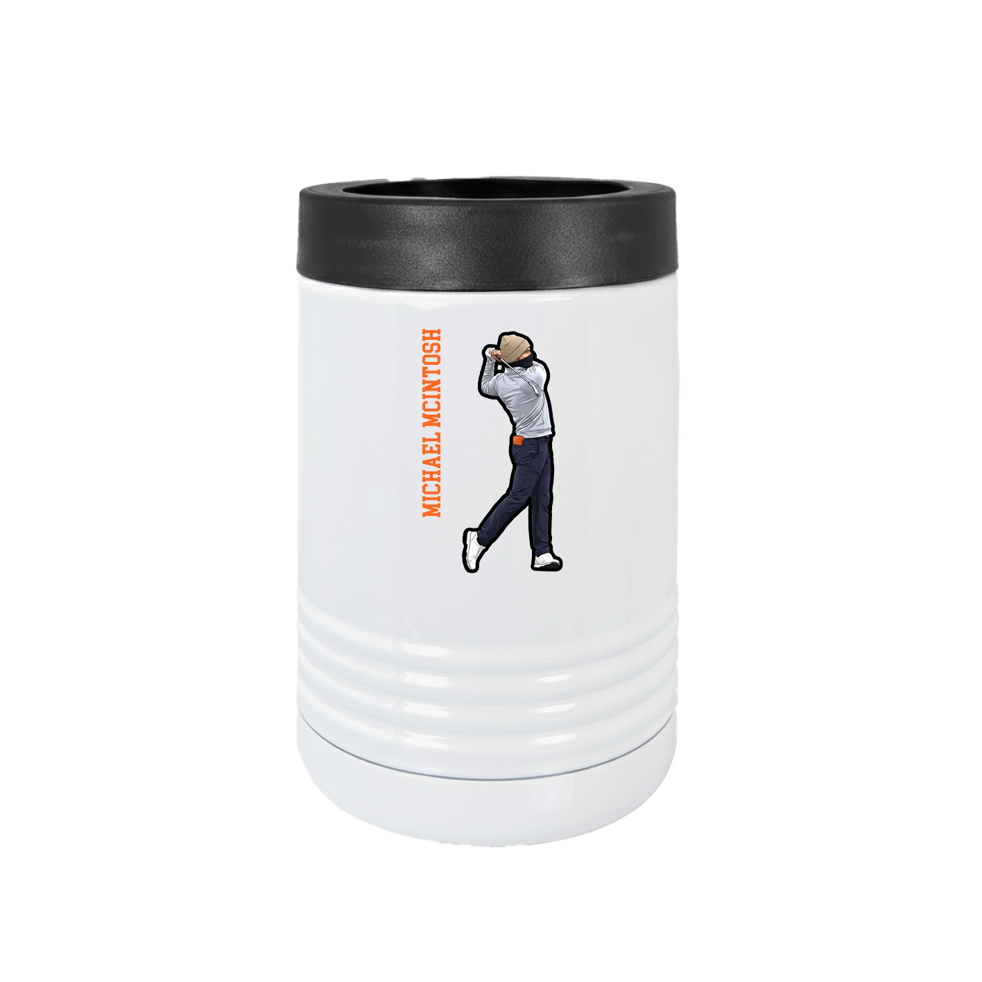 Beverage Holder — Name Vertical in White