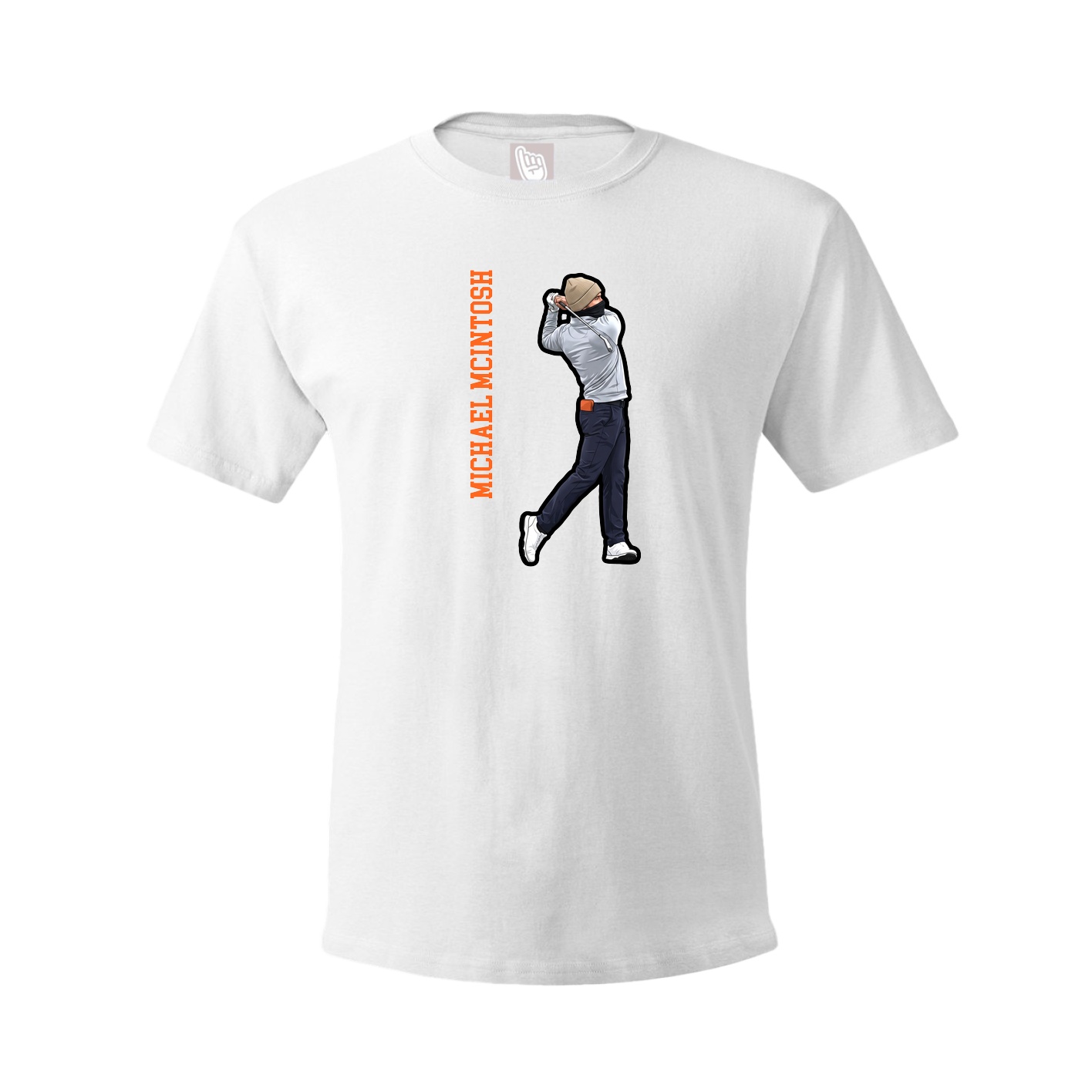 Tee — Name Vertical in White
