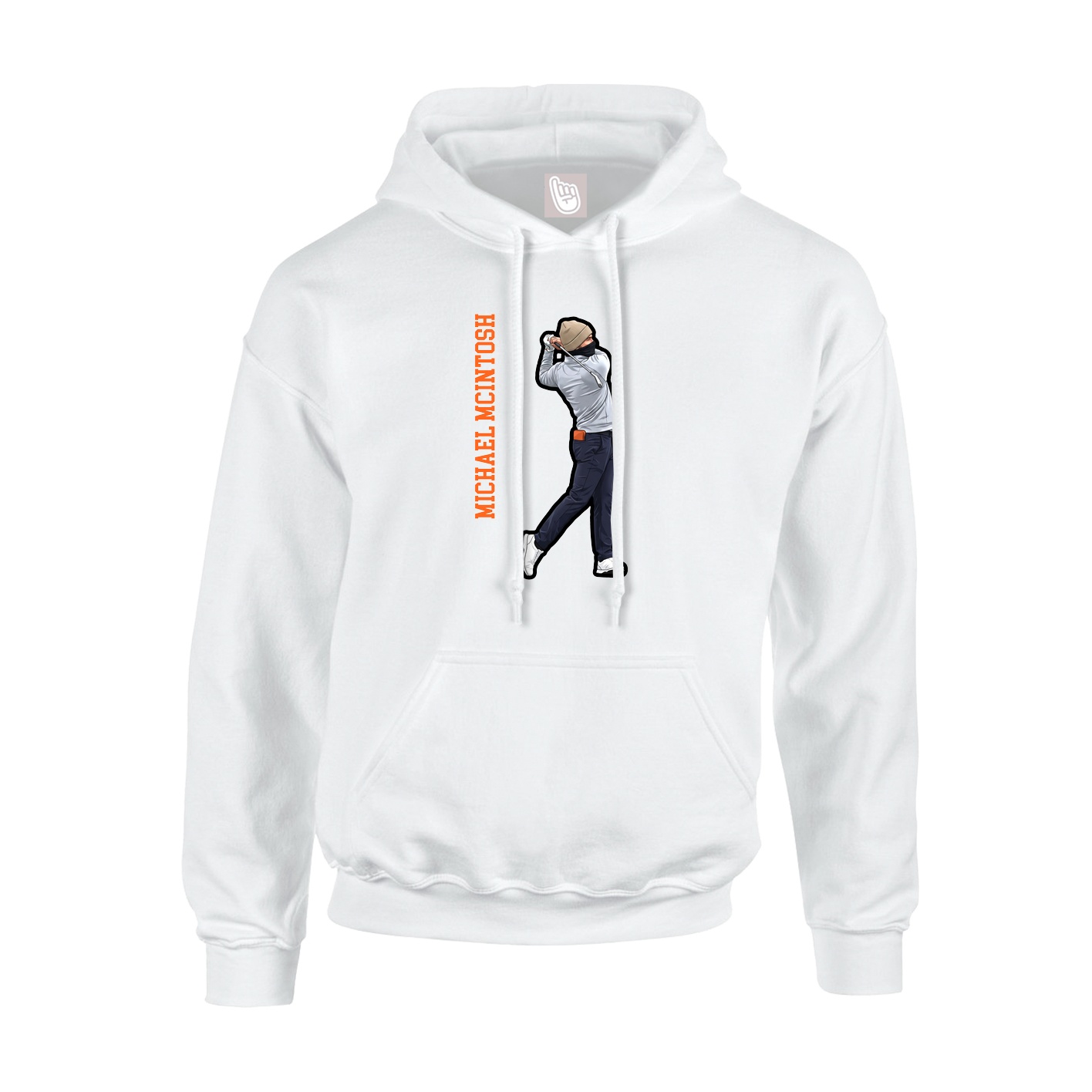 Hoodie — Name Vertical in White