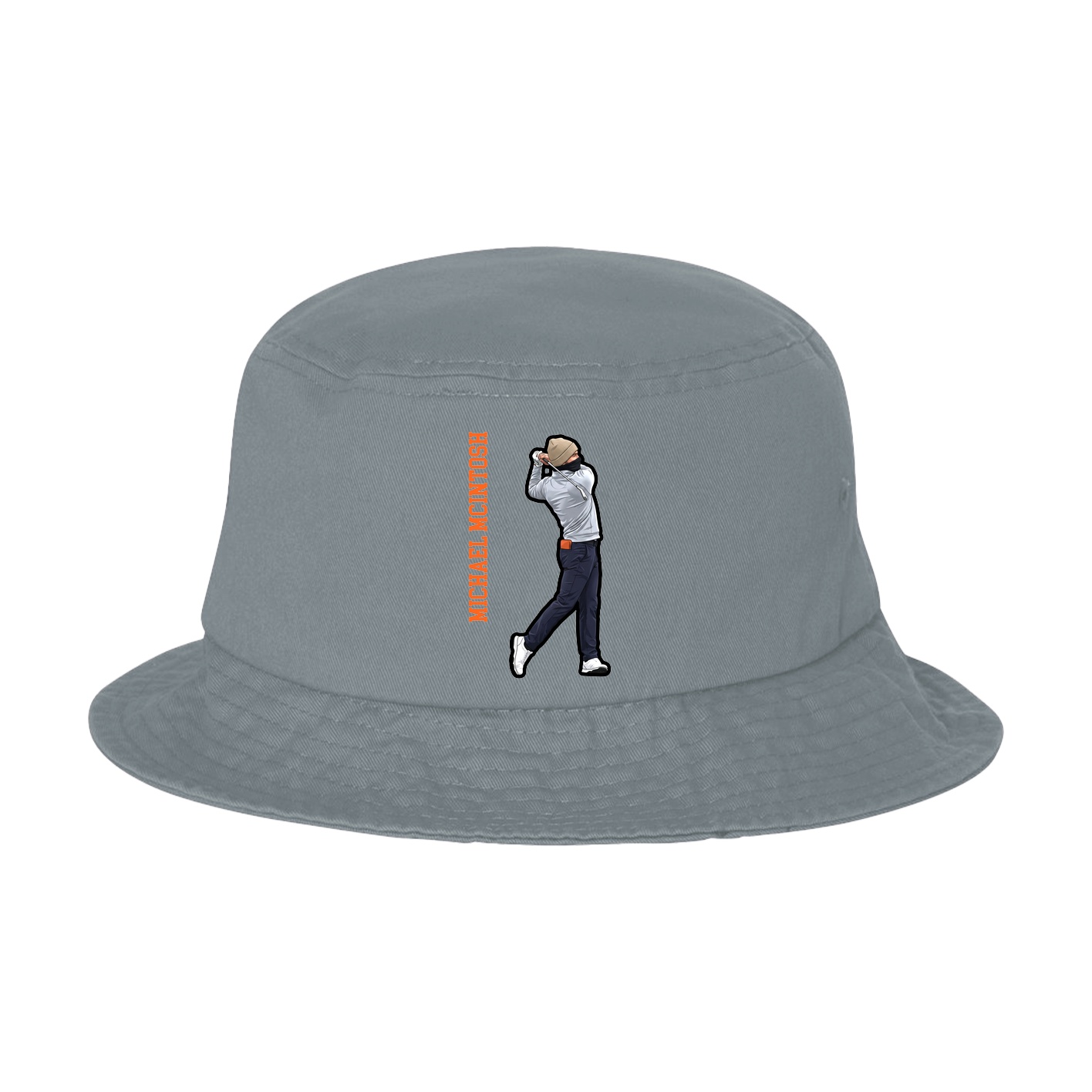 Bucket Cap — Name Vertical in Grey