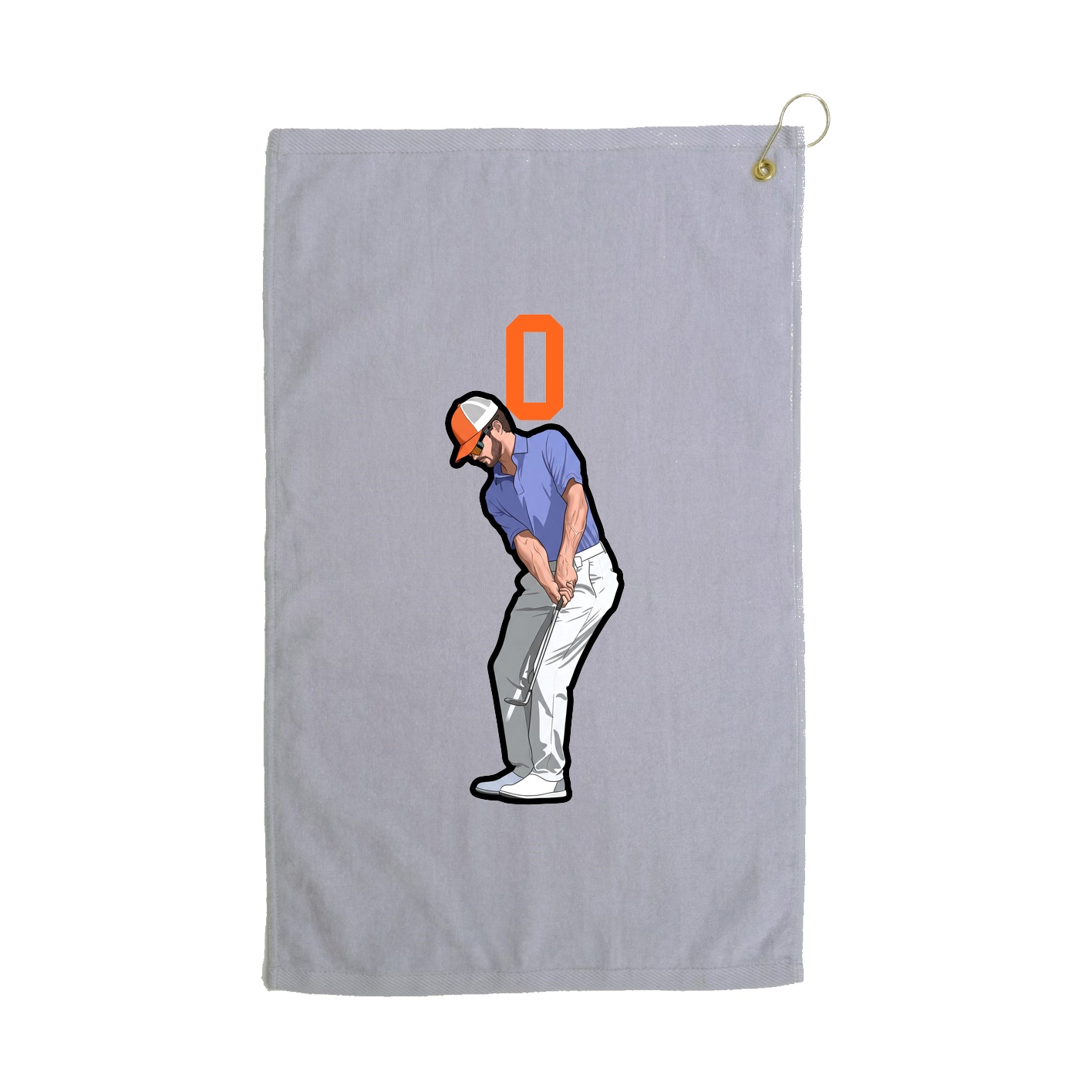 Golf Towel — Number Top in Grey