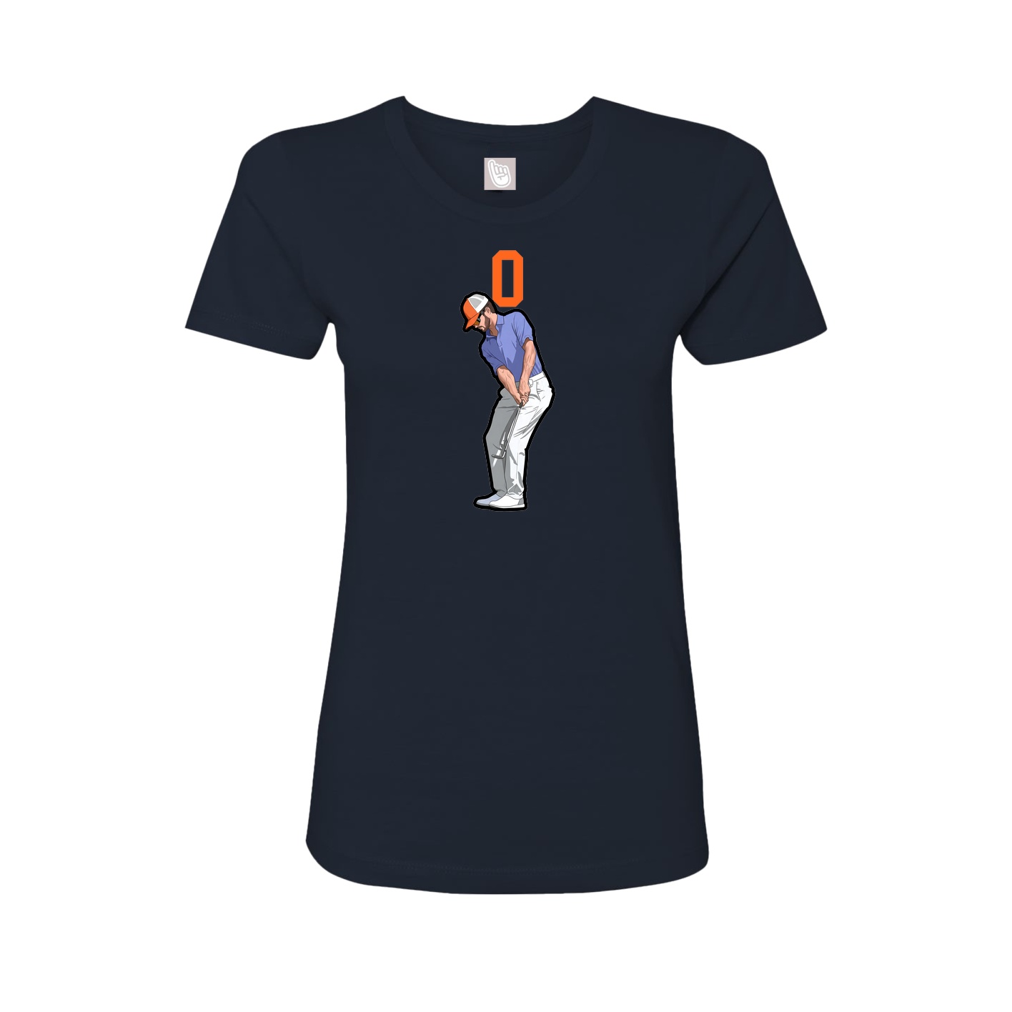 Fitted Women's Tee — Number Top in Navy