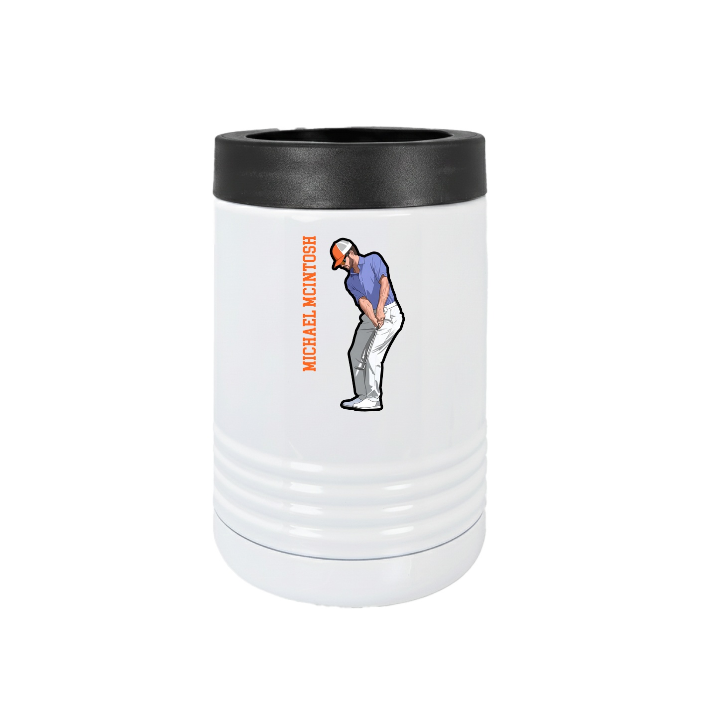 Beverage Holder — Name Vertical in White