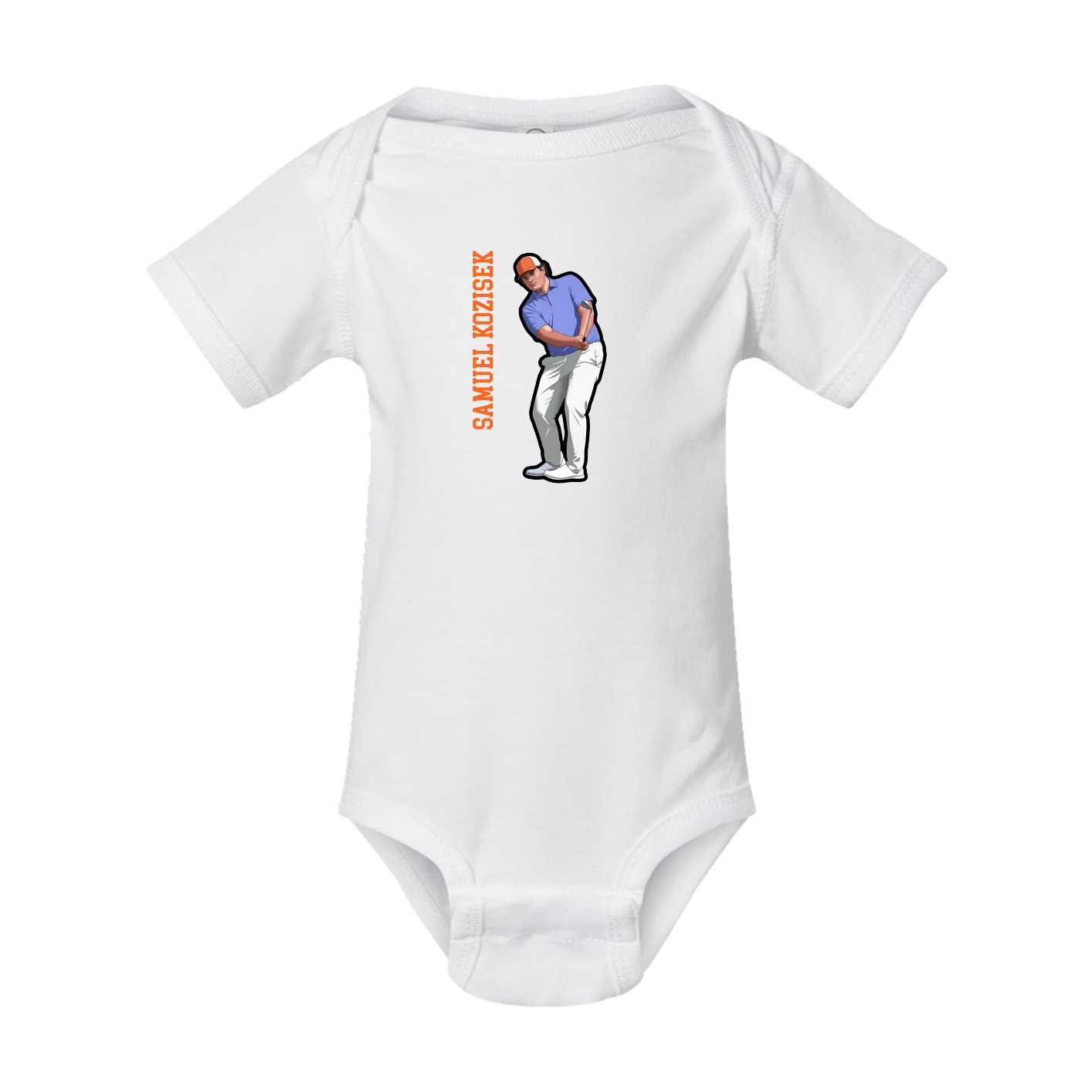 Baby Onesie — Name Vertical in White