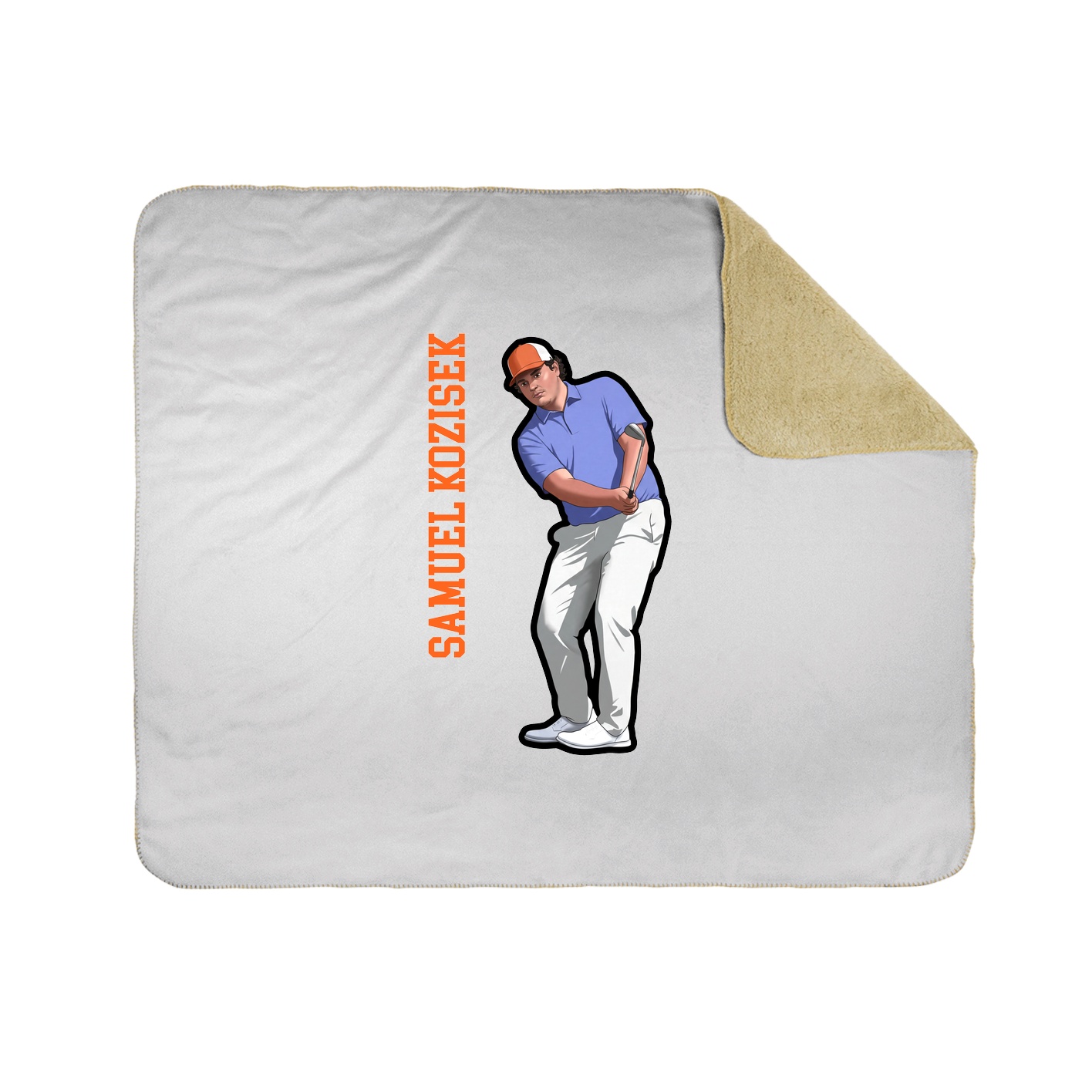 Throw Blanket — Name Vertical in White