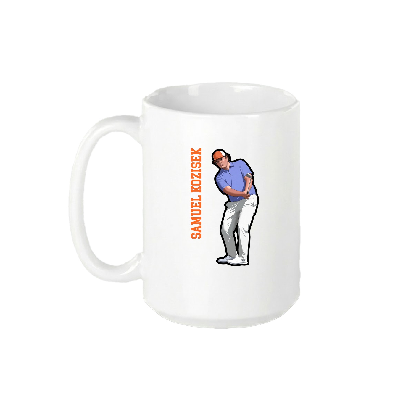 15oz Coffee Mug — Name Vertical in White