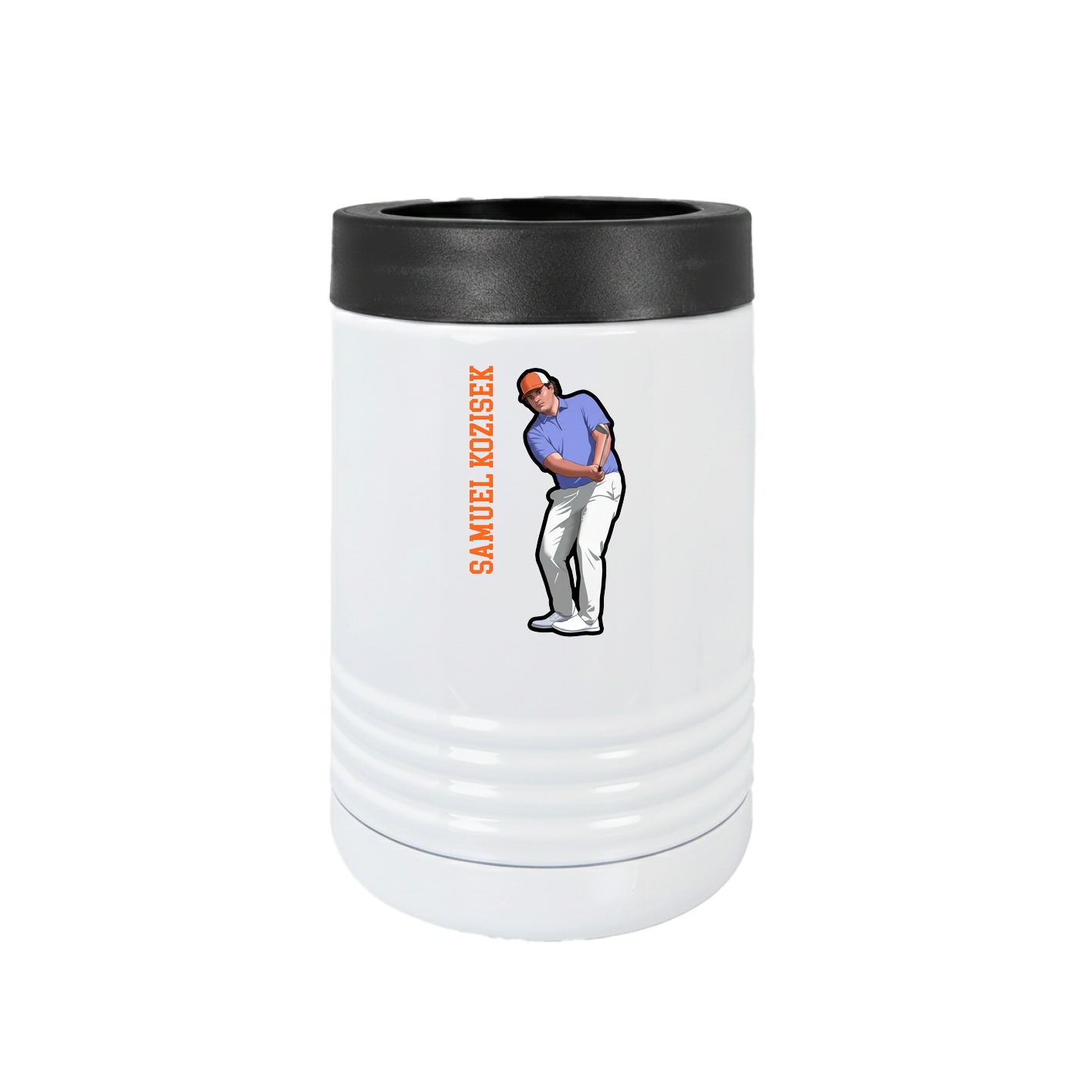Beverage Holder — Name Vertical in White
