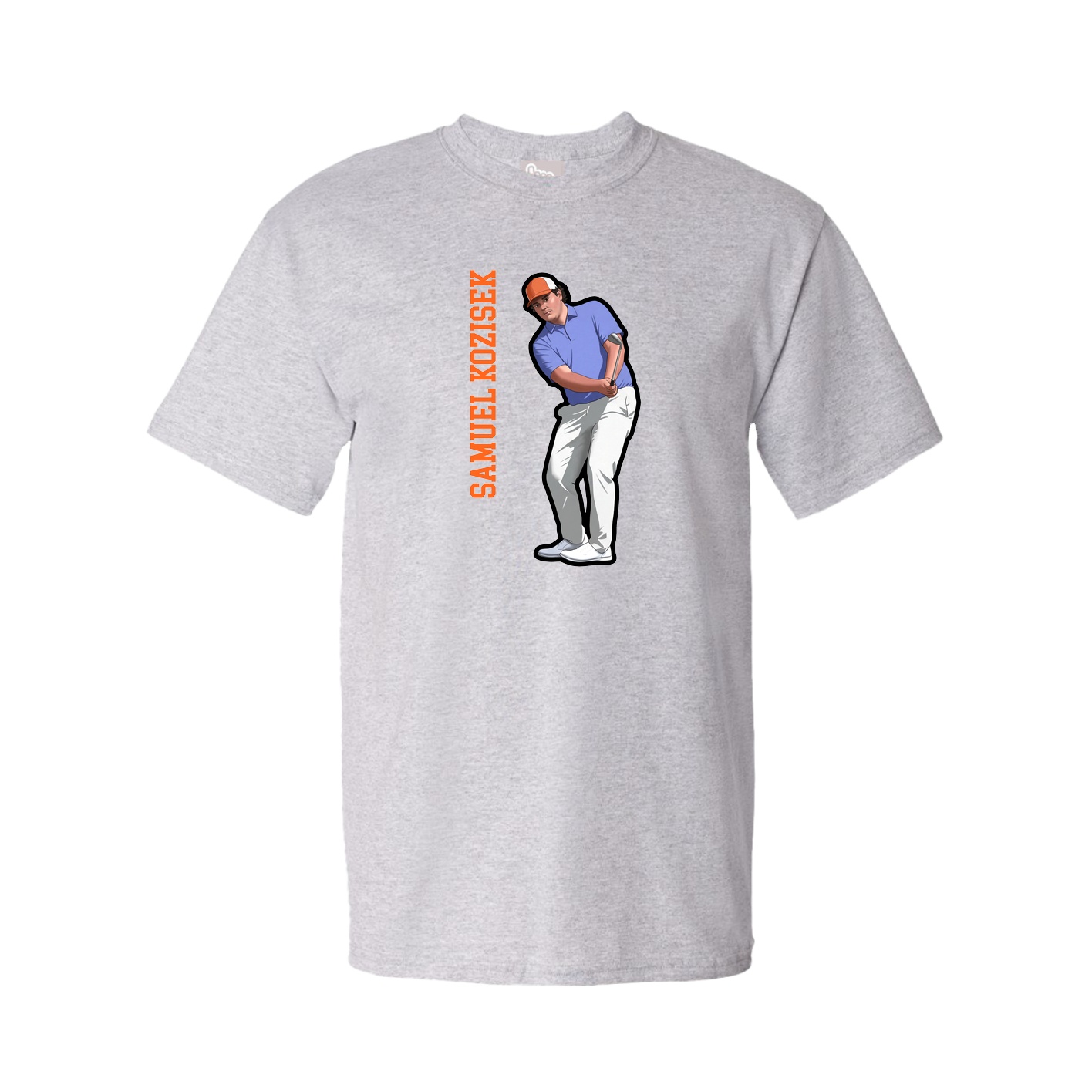 Youth Tee — Name Vertical in Grey