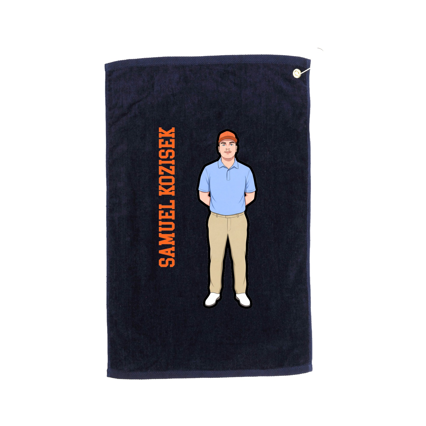 Golf Towel — Name Vertical in Navy