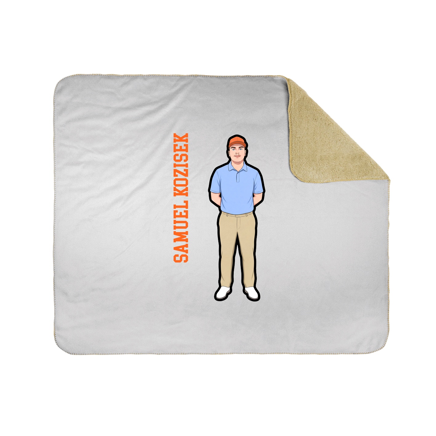 Throw Blanket — Name Vertical in White