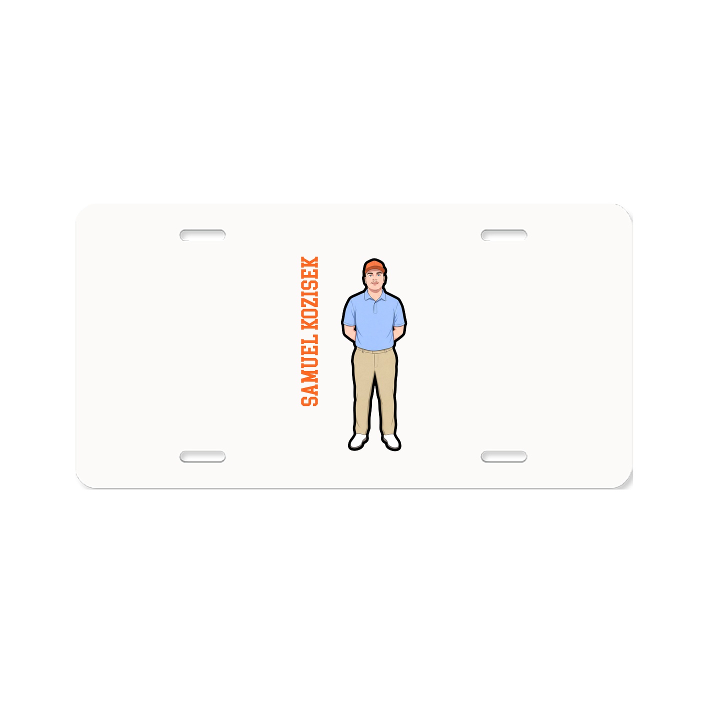 License Plate — Name Vertical in Classic